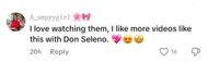 Fans reacting to Gomez and Blanco's romatic video on TikTok (Image via TikTok/@RareBeauty)(